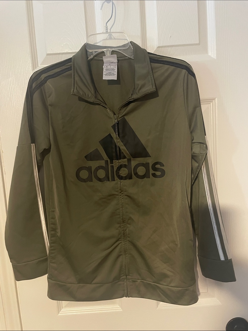 Adidas Boys Green Track Jacket Size L